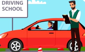 Allievo durante una lezione di guida con la Scuola Guida Keller nel Ticino