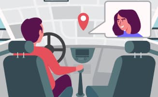 Allievo al volante in contatto con l’istruttrice Moira Keller della Scuola Guida Keller